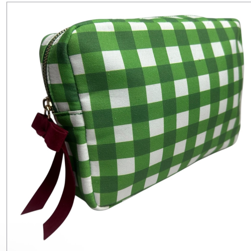 Cosmetic Pouch with Burgundy Ribbon